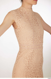 Ashley drape dressed pink vintage embroidered lace long dress upper…